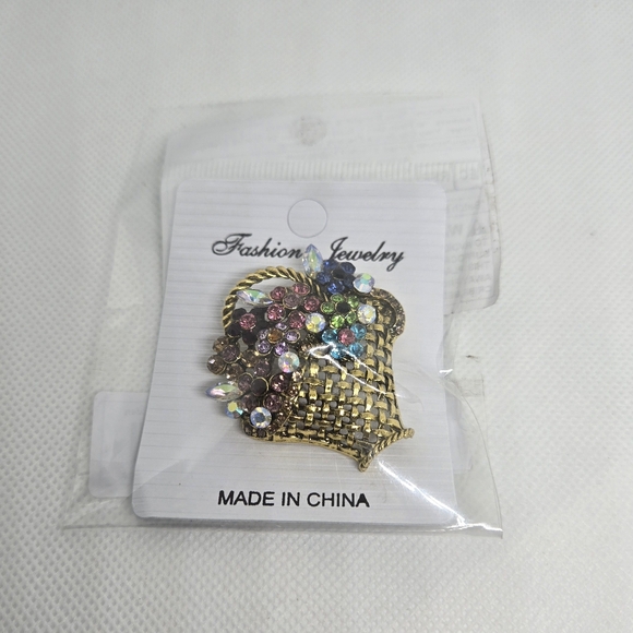 Elegant Gold and Multicolor Brooch - Picture 4 of 5